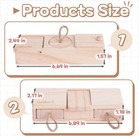 SoulThink® Interactive Wooden Pet Rabbit Toys - Sniff n' Snack Bunny Chew Toys for Rabbit Treats, Suited as Guinea Pig Toys, Hamster Toys for Boredom, Bunny Toys for Rabbits Keep Busy (2 Sets)