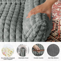 Cat Couch Bed with Fluffy Faux Rabbit Fur for Indoor Cats - Grey / Large: 36"L x 27"W x 10"Th - image 4