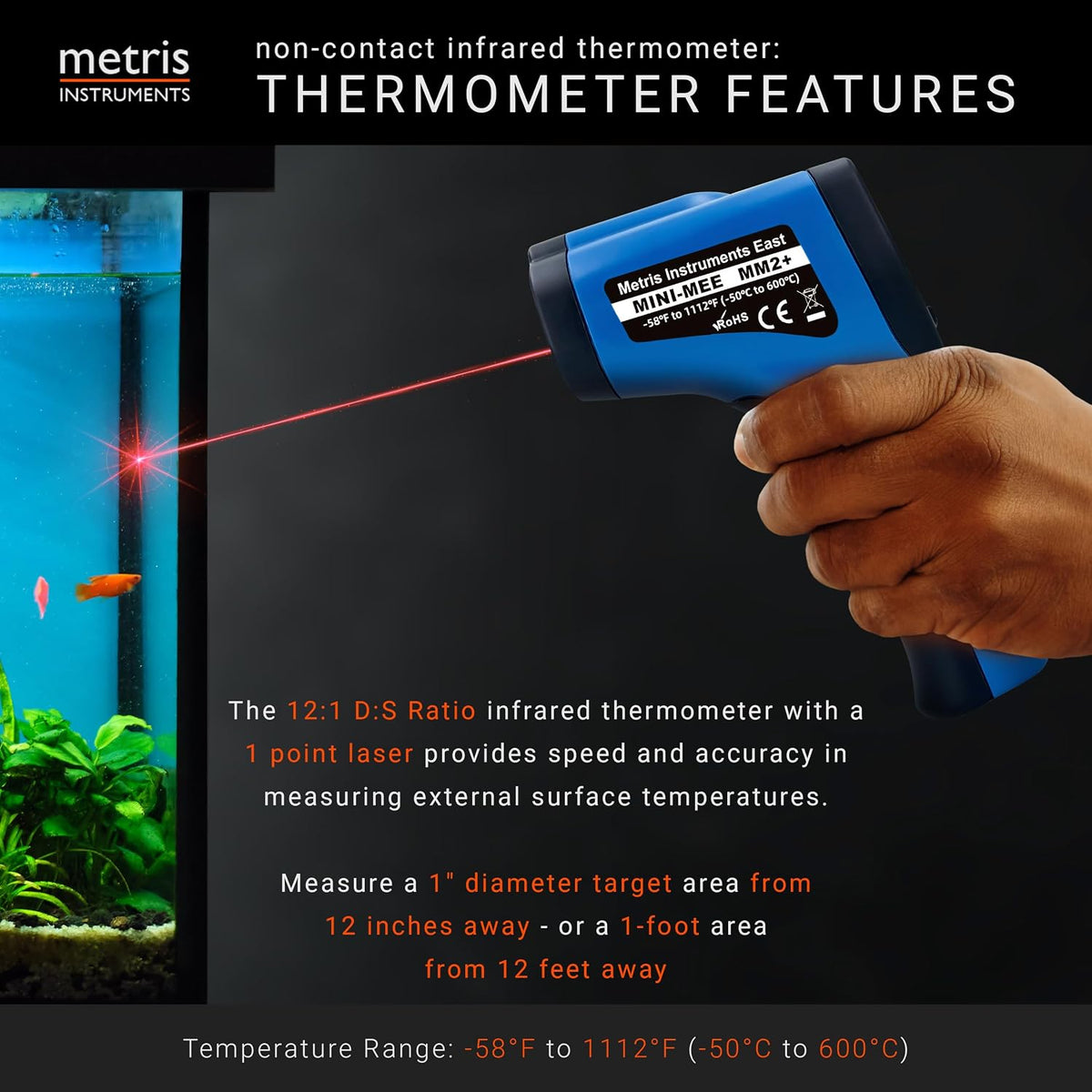 Metris Digital Infrared Thermometer for Aquarium Fish Tank - image 3