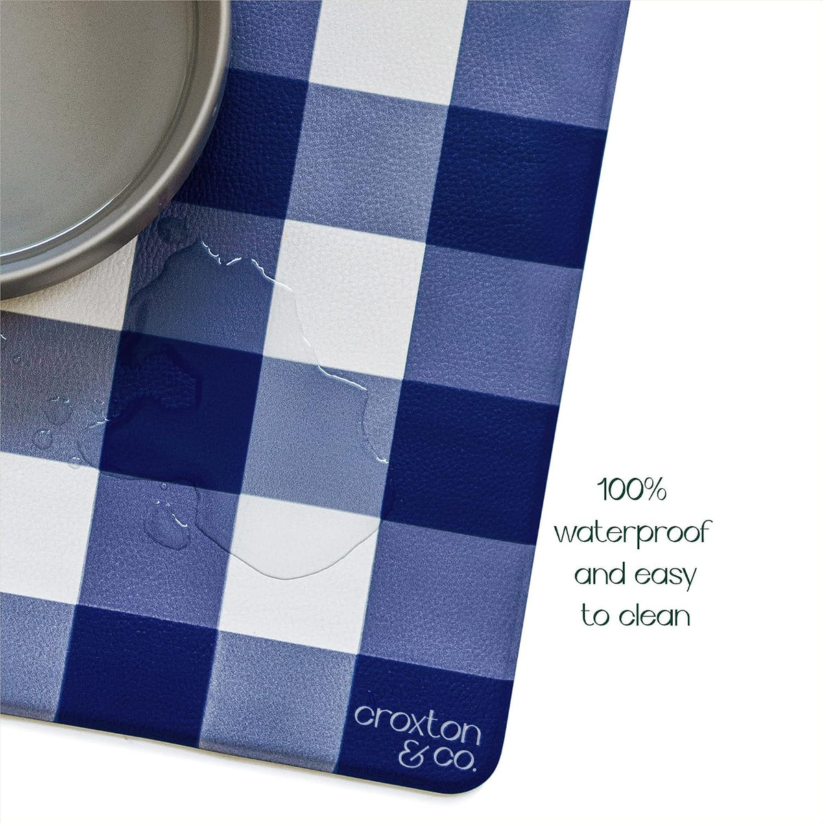 CROXTON & CO. Non-Slip Faux Leather Pet Feeding Mat for Dog Bowls - Pup Picnic - image 4