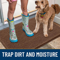 Smiry Dog Door Mat for Muddy Paws 30x20 - Classic Solid / Mocha / 70"X32" - image 3