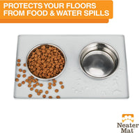 Neater Pet Brands Neater Mat Cat & Dog Food Mat - 19"L x 12"W / Light Gray - image 2