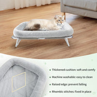 Sunhoo Elevated Cat Bed Foldable Raised Pet Hammock Self-Supporting - Grey - image 3