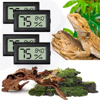 Reptile Thermometer and Humidity Gauge - 4PCS Rectangular