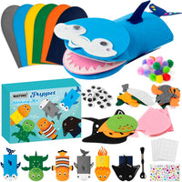 WATINC Hand Puppet Making Kit, Felt Sock Puppet Toys for Kids – Fun for Kids & Family - Ocean Animals A