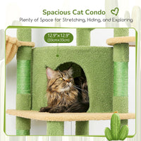Globlazer Corner Stable Cat Tree Tower with Scratching Post, C51 - 51inch / Cactus Green - image 4