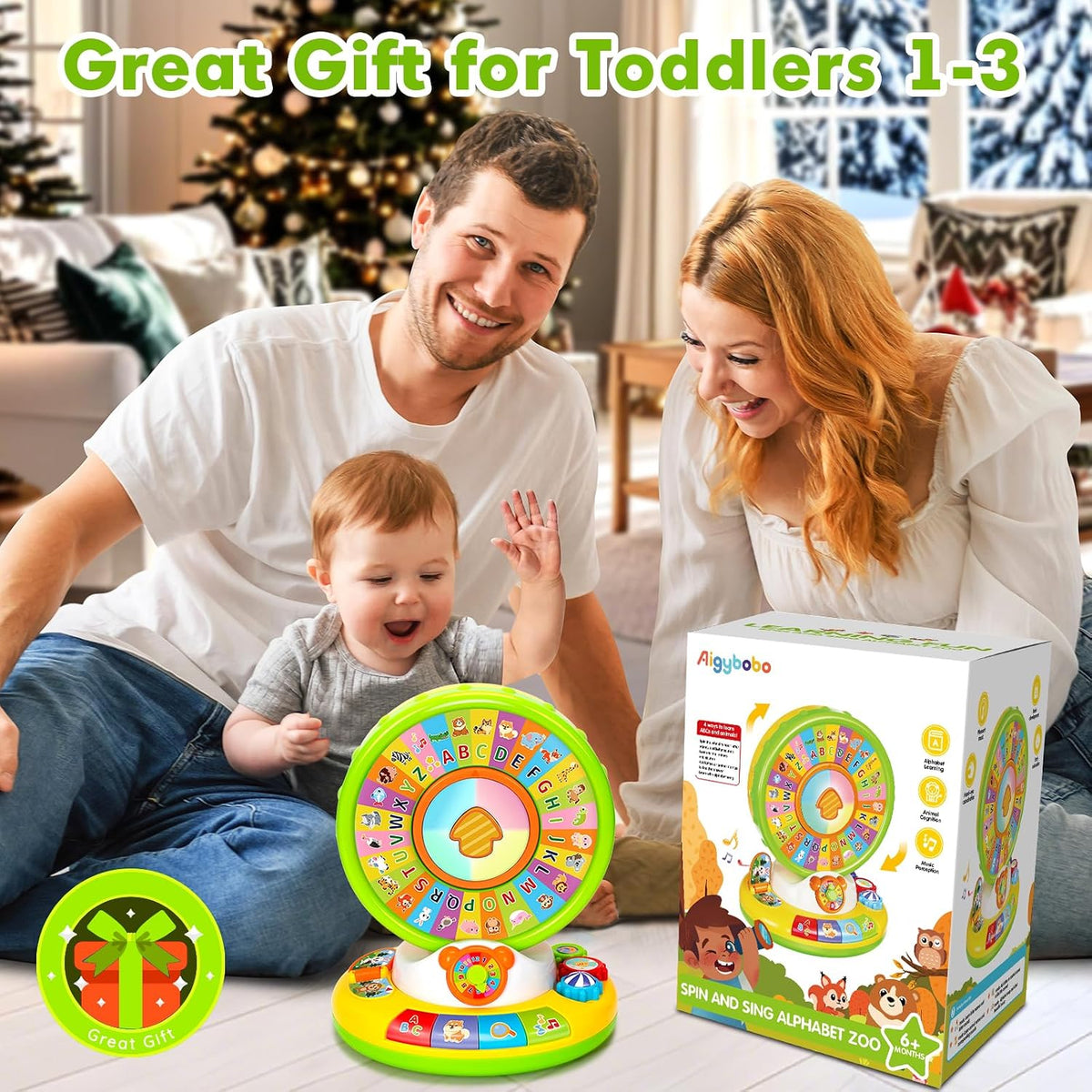 Duchong Learning Toy for Kids 1 2 3 Year Old Boys Girls - Green - image 2