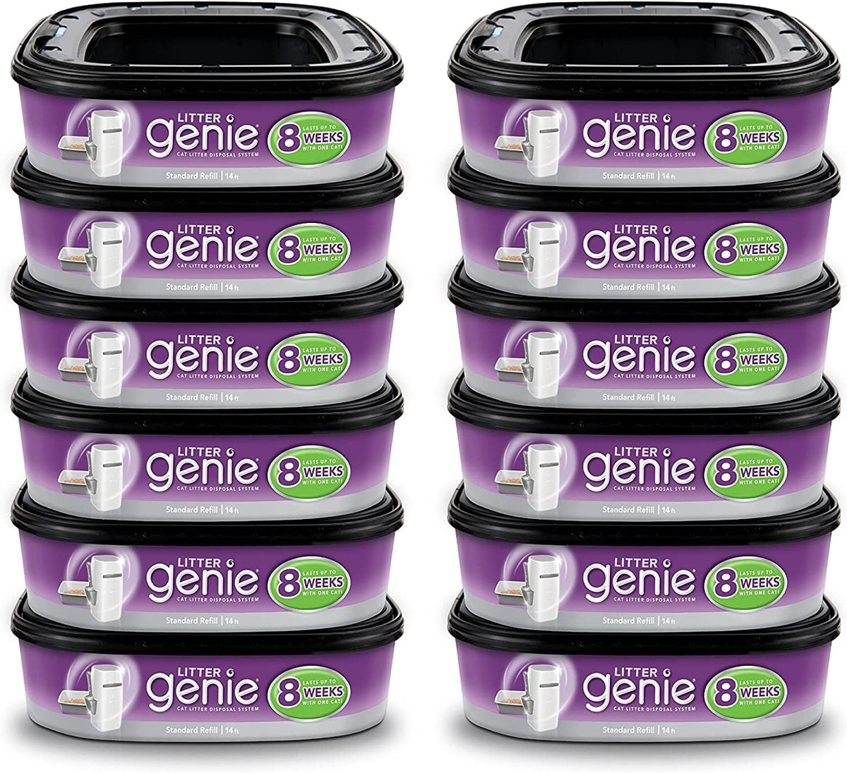 Litter Genie Standard Square Refill Bags - 1 Count (Pack of 12)