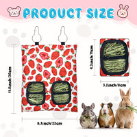 3 Pcs Rabbit Hay Feeder Bag - 11.8"×8.7" / Green,Red,Yellow - image 2