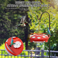 2 Pack 16 oz Saucer Hummingbird Feeders for Outdoors - Red & White / 2-Feeder Set - image 4