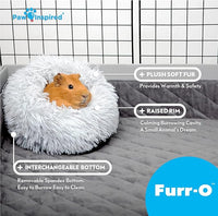 Paw Inspired Furr-O Burrowing Pet Bed with Zip-On Spandex and Fleece Bottoms for Guinea Pigs and Other Small Animals, Cozy Carrier, Hideout Enrichment Toy, Cage Accessories (Purple)