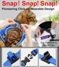 Cat Harness and Leash for Walking Escape Proof Soft Adjustable Cat - Blue / XS (4-6lb) - image 4