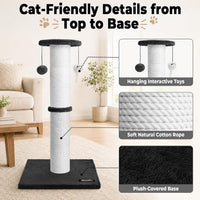 34-Inch Tall Cat Scratching Post for Large Cats, Stable Base - Black - image 4