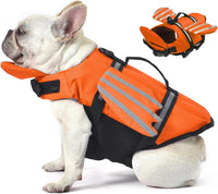 Dog Life Jacket, Cute Wings Adjustable Dog Life Vest with Chin Float and Handle for Swimming - Orange / Xl (Chest Girth 27.6"-37.4")