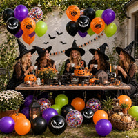 Froova black and white Halloween balloons with ghost and bat prints and bat stickers - view 30