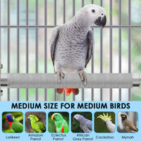 KATUMO Parrot Perch - Stainless Steel African Grey Perch Bird Cage Accessories for Small to Large - S: 6 x 0.7 inch - image 3