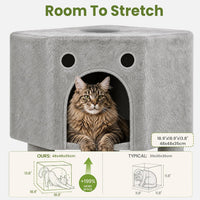 Cat Tree Tower for Indoor Large Adult Cats - Light Grey - image 3
