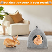 BWOGUE Guinea Pig House Bed Cozy Hamster Cave Large Hideout for Dwarf Rabbits Hedgehog Bearded Dragon Winter Nest Hamster Cage Accessories