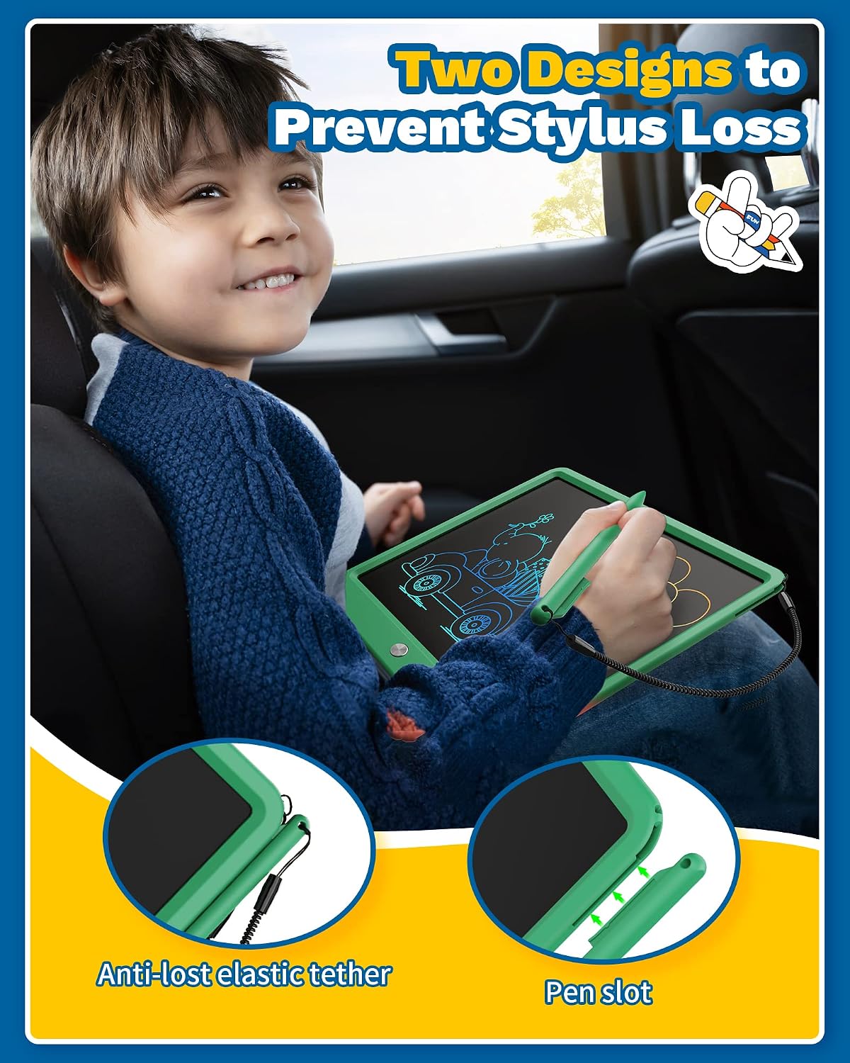 TEKFUN 15" LCD Writing Tablet for Kids - Green / 12 Inch - image 4
