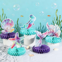 10 Pcs 80s Party Decorations, 1980s Table Honeycomb Centerpieces – Fun for Kids & Family - Mermaids Style - image 4