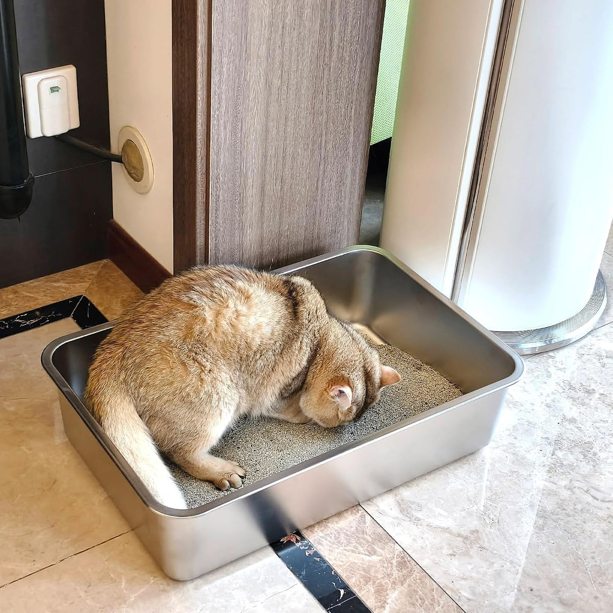 Stainless Steel Litter Box - 2pack:17''×13''×5.1" - image 4