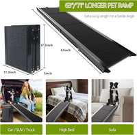 Dog Ramp for Cars SUV Truck-17.3x71in Heavy Duty Foldable Wide Outdoor Pet Stairs with Non-Slip Surface Portable Folding Design for Large Dogs Up to 250lbs (63" L x 17.3" W)