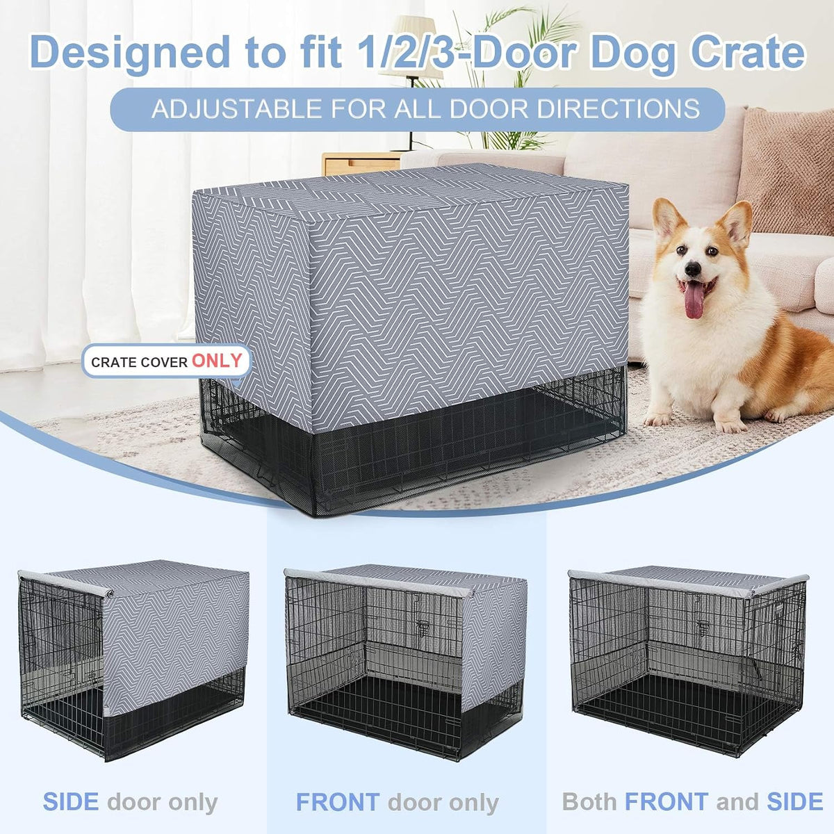 Explore Land Breathable Dog Crate Cover - 42"L x 28"W x 31"H / Continuous Broken Line - image 4