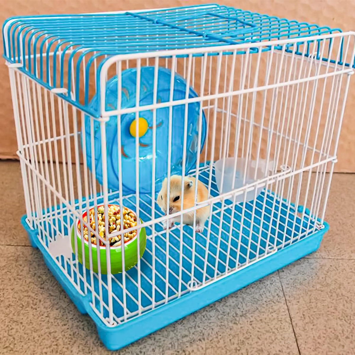 2 Pack Hamster Bowl Ceramic Prevent Chewing Feeding Bowl Water Food - Green Yellow Orange - image 3