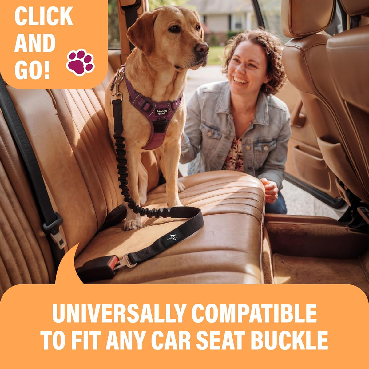 Dog Seatbelt, Adjustable Safety Dog Seat Car Harness - image 2