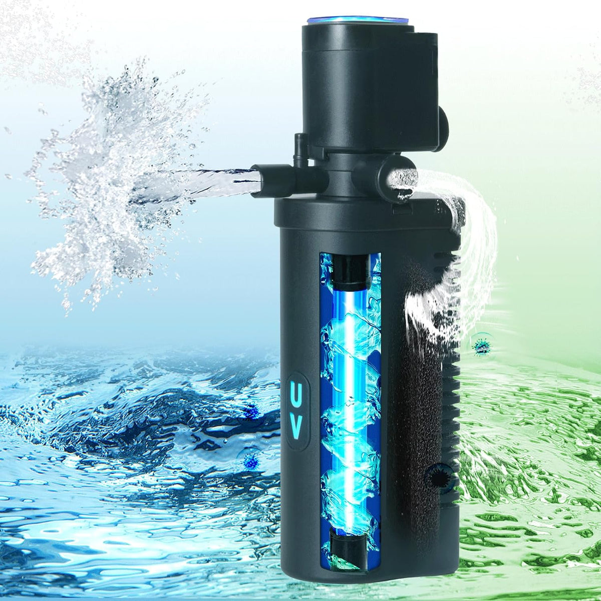 TARARIUM Aquarium Filter U-V for 20-75 Gallon - Extra Small - H4F(for 10-45 Gallon)