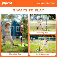JoyCat 3-in-1 toddler T ball set with adjustable stand, hanging tee, auto launcher and balls - view 3