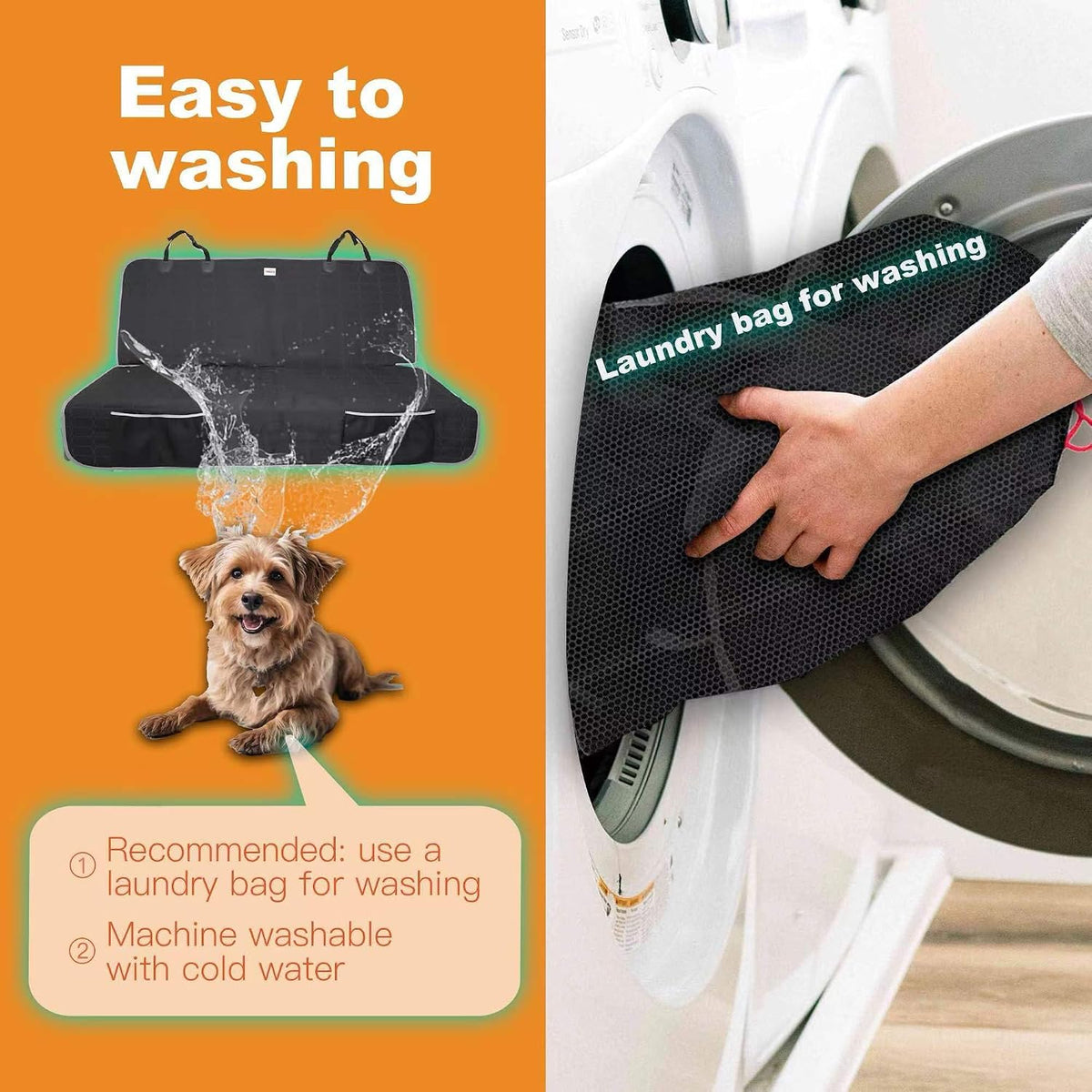 Dog Car Seat Cover for Back Seat - Truck-Brown / Truck Bench-61"W / 1 - image 2