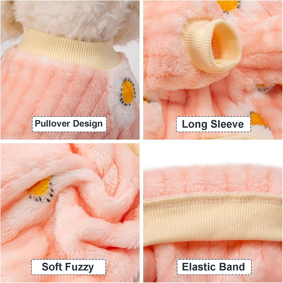 3 Pack Dog Sweaters, Dog Clothes for Small Dogs Girl Boy – Essentials for Dogs - Small / Dy Pink+Dy Purple+Dy Yellow - image 4