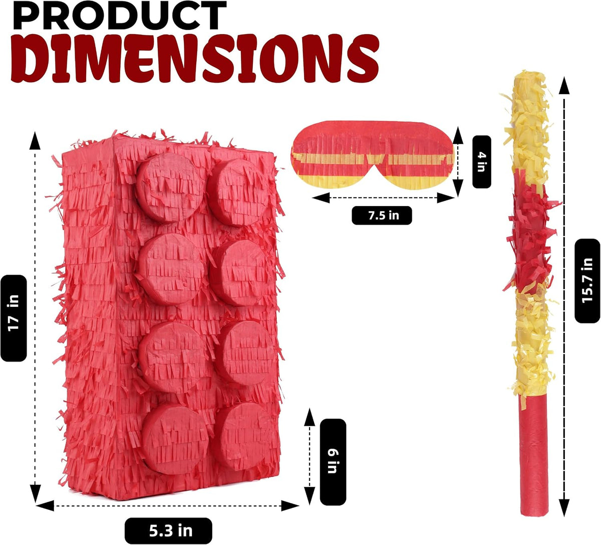 Mushroom Pinatas Bundle with a Blindfold and a Bat - Block - image 2