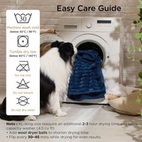 Bedsure ComfyFleece Waterproof Dog Blankets for Large Dogs - M(30x40")-1pc / Night Blue - image 4