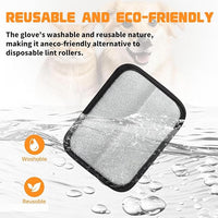 2 Upgraded Thickened Electrostatic Pet Hair Removal Gloves Brush,2025 New Reusable Cat Dog Hair Remover Grooming Gloves,Double Sided Washable Static Animal Fur Removal Tool for Couch,Carpet, Clothes