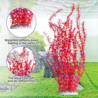 23" Tall Aquarium Plastic Plants - Red - image 3