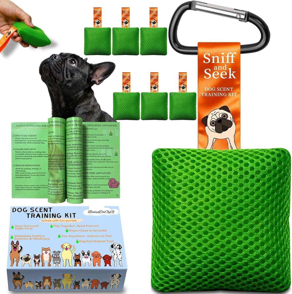 Dog Scent Training kit, Brain Games, Hide and Seek Toys - Green