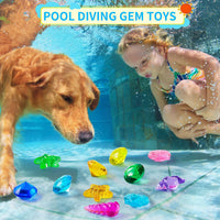 Colorful acrylic diving gem pool toys with pirate treasure box - view 4