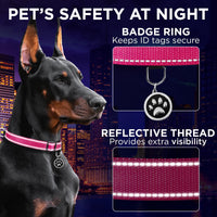 Reflective Neoprene Padded Dog Collar with Quick Release Buckle – Essentials for Dogs - Hot Pink / XX-Small - image 4