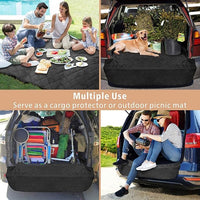 F-color SUV Cargo Liner for Dogs, Upgraded Extra Large Water Resistant Pet Cargo Cover Dog Seat Cover Mat for SUVs with Bumper Flap Protector, Non-Slip, Wear-Proof, Universal Fit, Black