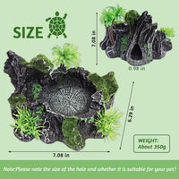 PINVNBY Reptile Water Dish, Snake Water Bowl - With Moss - image 2