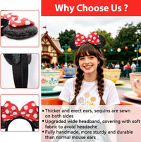 UNSPAZ Mouse Ears Headbands - Red White Dot - image 4