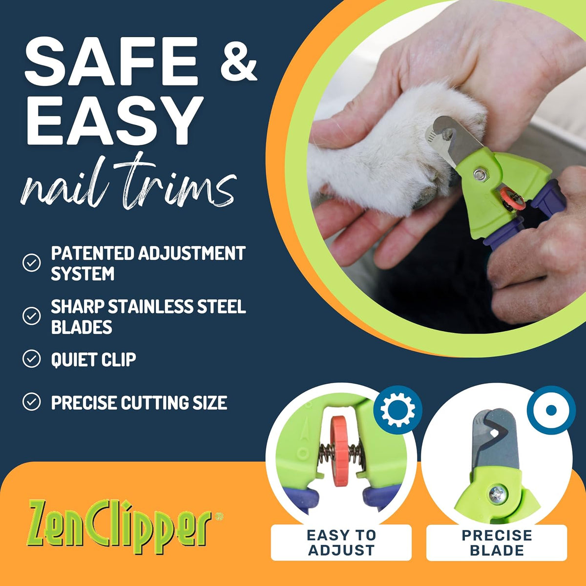 Zen Clipper Precise Dog Nail Clippers, Adjustable Safety Blade - Regular - image 3
