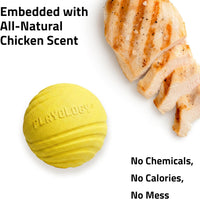 Playology Durable Large Dual Layer Dog Ball, Peanut Butter Scent - Jumbo / Chicken - image 4