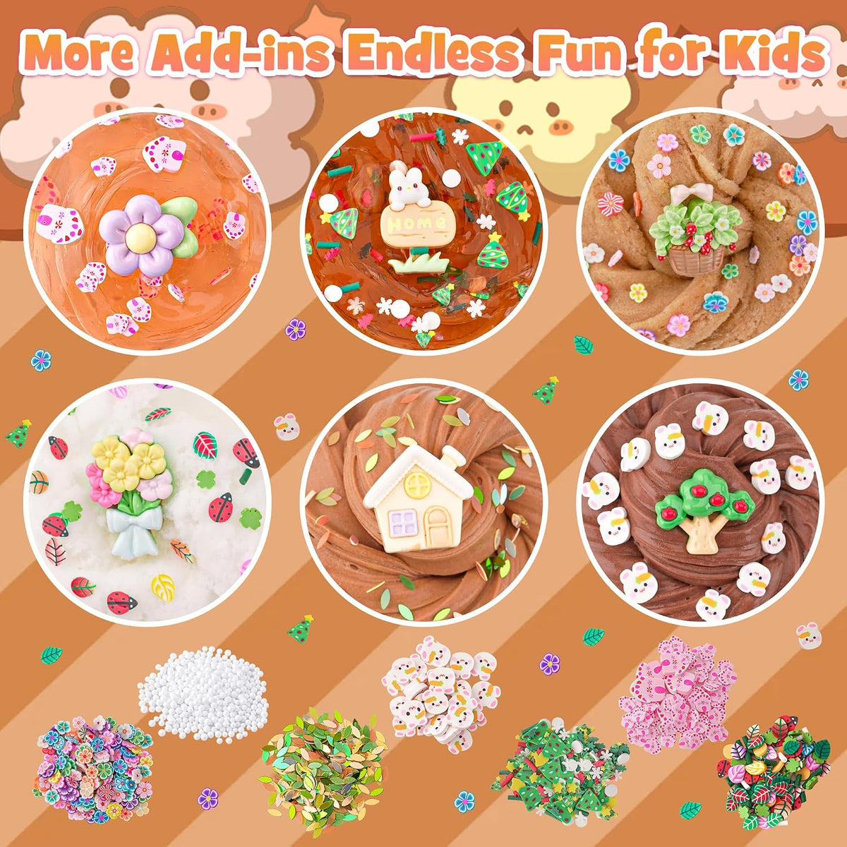6 Pack Halloween Slime Kit, Cloud Butter Slime for Girls Boys – Fun for Kids & Family - Brown - image 3