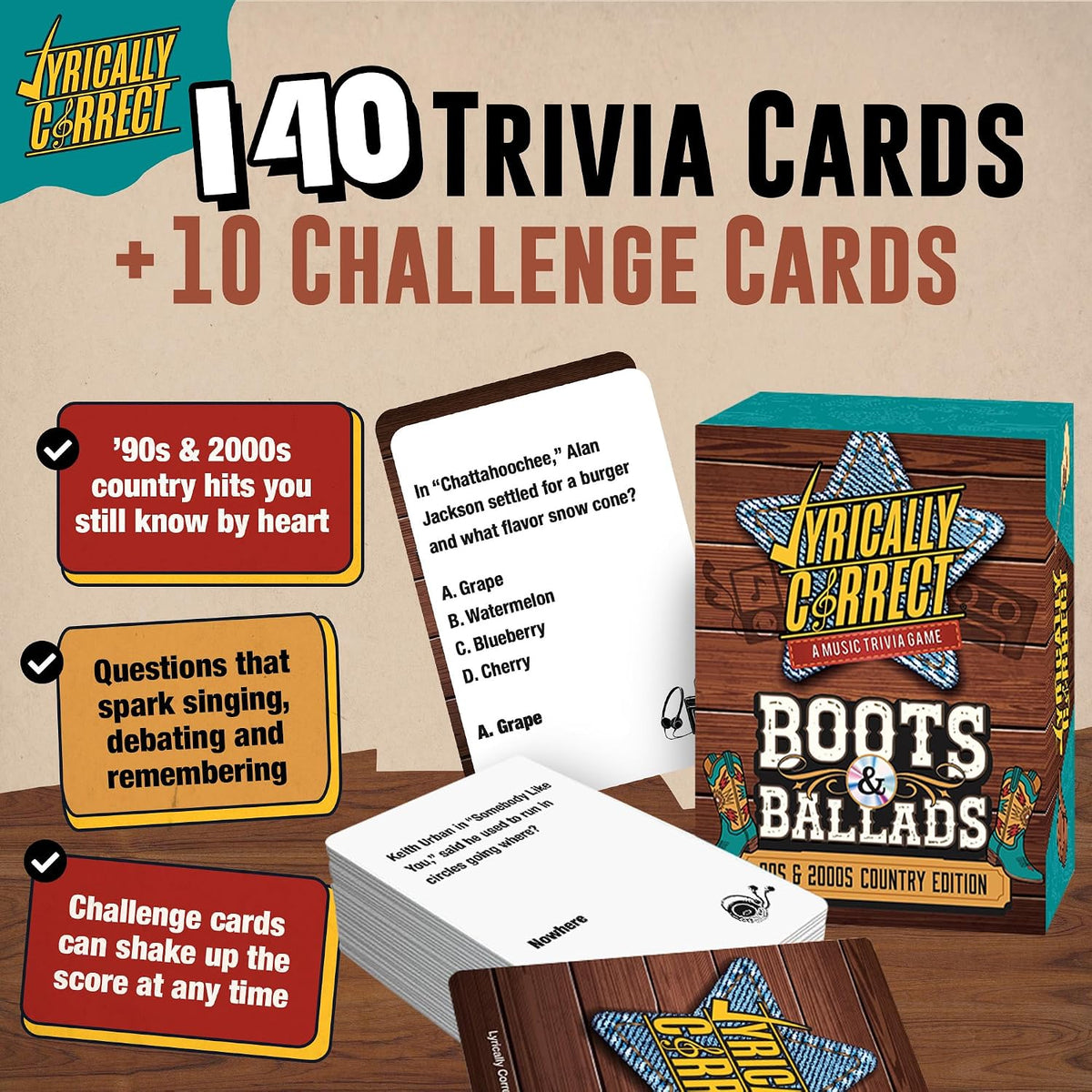 Lyrically Correct 90s and 2000s hip-hop and R&B music trivia card game box and cards - view 15