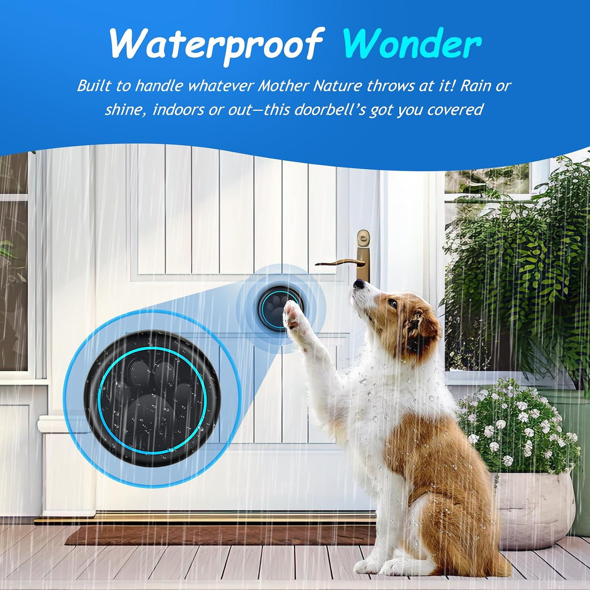 Soft Ring Blk Dog Bells to Go Outside-Dog Door Bell – Essentials for Dogs - 1 Bell & 1 Receiver - image 4