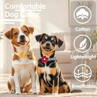 Medium Dog Collar with Flower - Yellow / L : for Large Dogs - image 2