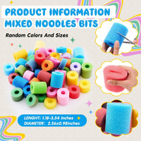 Frienda pool noodle bits, 50 colorful foam noodle pieces in assorted sizes - view 27